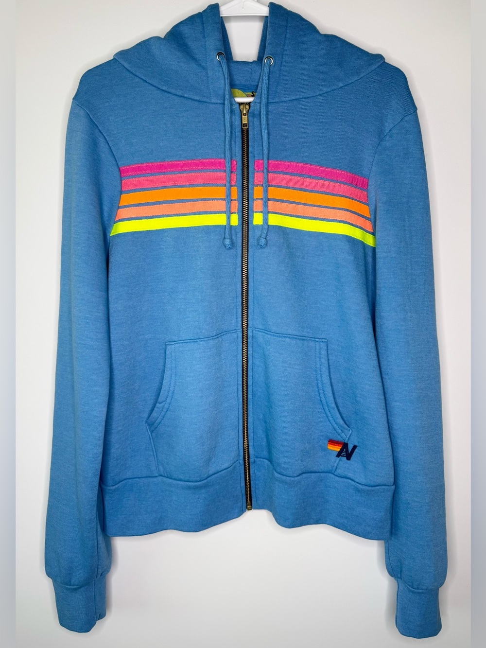 Aviator Nation 5 Stripe Zip Up Hoodie